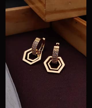 Shivay Fashion Rose Gold Jhumki Earrings ( Pack of 1 )