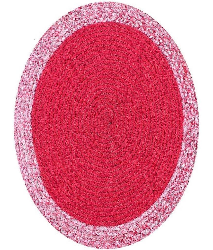 LADLI JEE Cotton Solid Round Table Mats ( 31 cm x 31 cm ) Pack of 2 - Pink