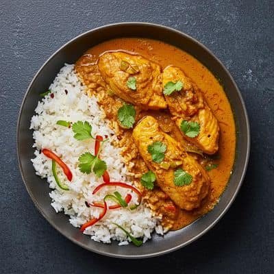 Fish Curry & Tikka Rice Bowl