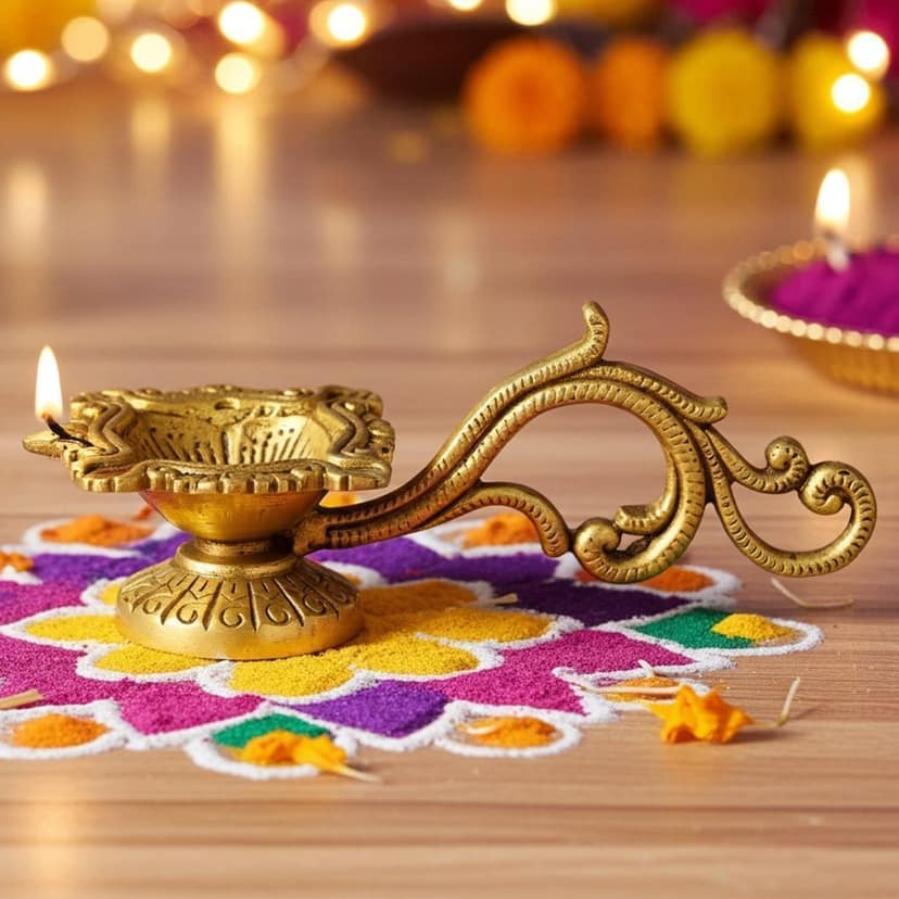 Brass Table Decor Deepak, Oil Lamp - Handmade Brass Diya for Mandir, Height : 2 Inch (BSMAS1503 C)