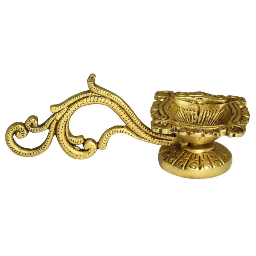 Brass Table Decor Deepak, Oil Lamp - Handmade Brass Diya for Mandir, Height : 2 Inch (BSMAS1503 C) view 3