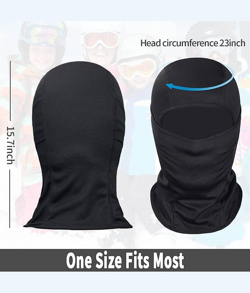 PROGIENCE - Black Anti Pollution Face Cover Balaclava Mask ( Pack of 1 ) view 2