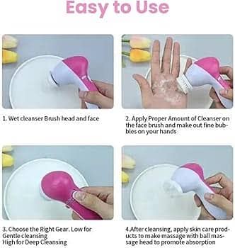 Inditradition Battery Powered 5-In-1 Smoothing Body Face Beauty Care Facial Massager, White view 4