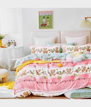 PrettyKrafts Cotton 1 Double Bedsheet with 2 Pillow Covers ( Pink )