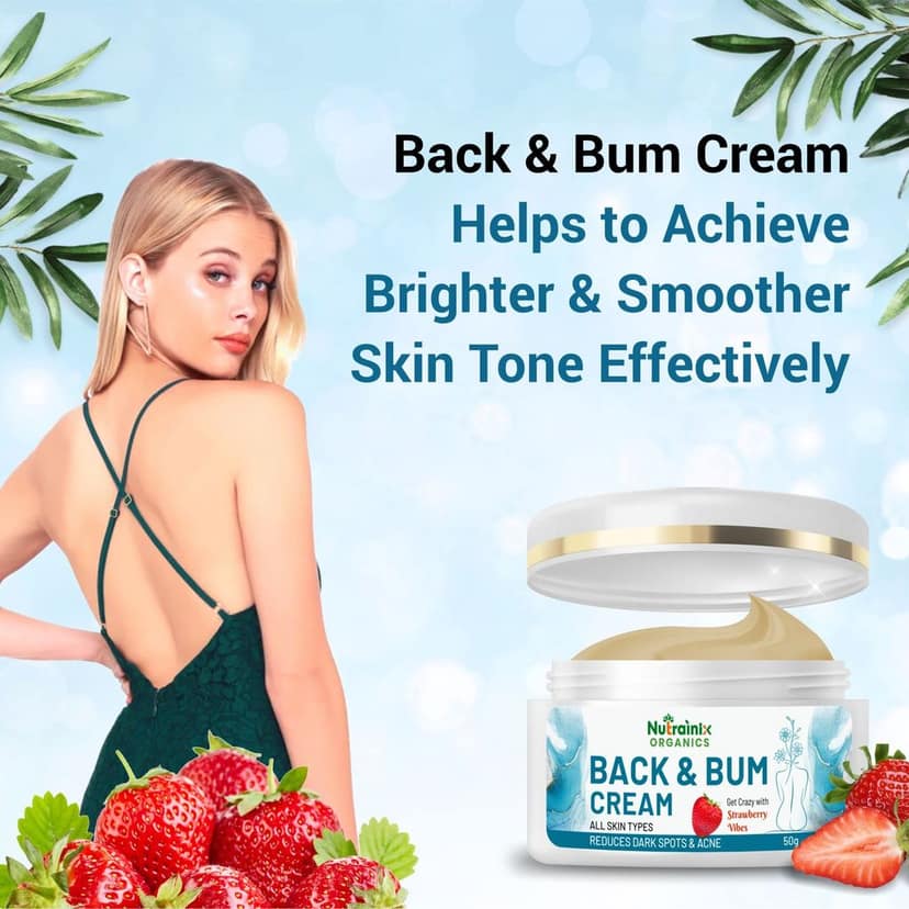 Nutrainix Back & Bum Cream & Scrub - Dark Spot & Acne Treatment - 50g + 50g view 4