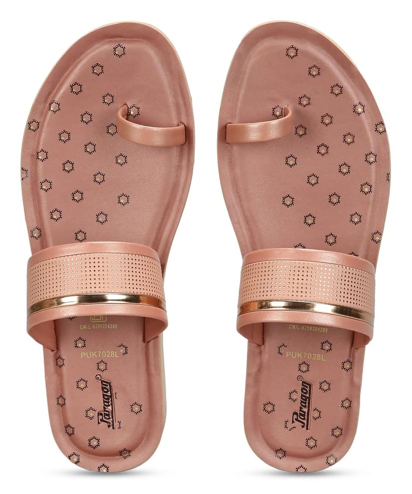 Paragon Women's Slip On Flat Pink Sandals | Durable Dailywear Sandals view 2