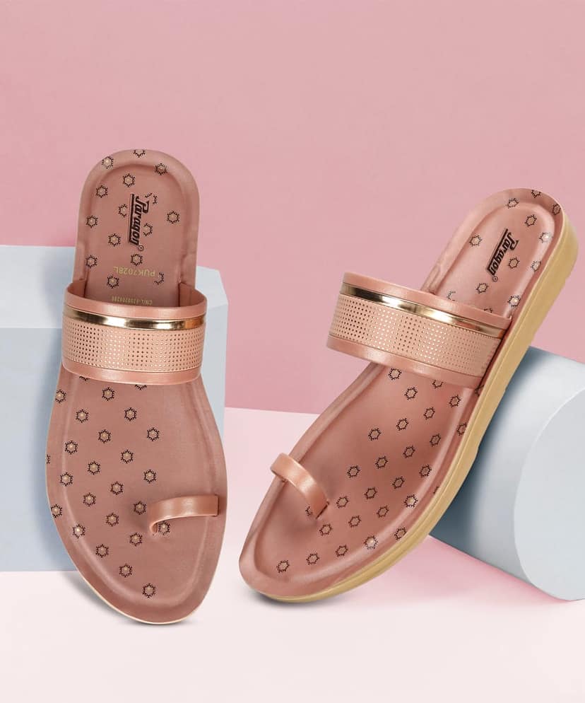 Paragon Women's Slip On Flat Pink Sandals | Durable Dailywear Sandals view 7