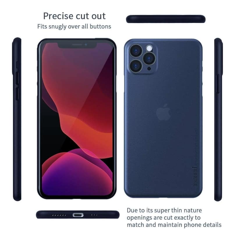 Memumi Slim Series Ultra Thin Back Cover for Apple iPhone 11 Pro 0.3 mm Thin - Trans-Blue (5.8") view 4