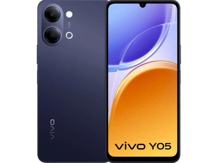 Vivo Y05 Smartphone, 4GB RAM, 64GB Storage - Midnight Blue