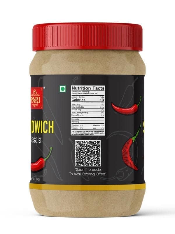Pari Sandwich Masala Hand-Made Delicious Sandwich Masala|Aromatic Masala For Mouthwatering Sandwiches |Crunchy Street food Sandwich Masala | (Pack of 1 x 1000g) view 4