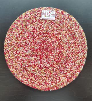 Round table mats cotton placemats (pack of 1) | Hotpads / trivets 9", Heat Resistant, Reversible Use (Yellow) by Bulky Santa