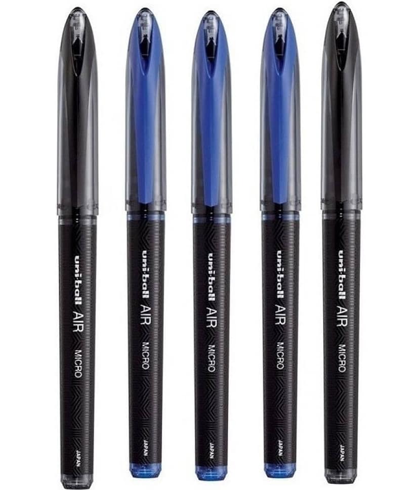 Uni Ball Air (3 Blue + 2 Black) Roller Ball Pen (Pack Of 5, Blue, Black) view 2