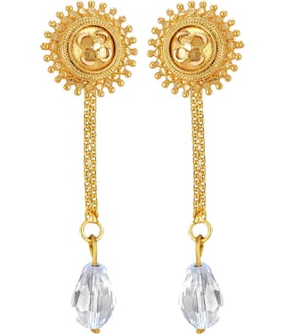 VIVASTRI Golden Drop Earrings ( Pack of 1 )