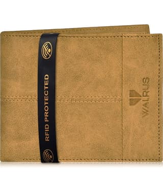 Walrus Faux Leather Beige Casual Regular Wallet
