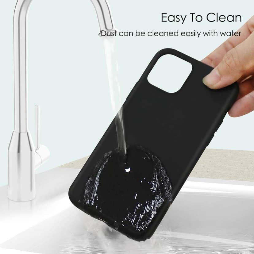 Memumi Shockproof Liquid Silicone Gel Back Cover for Apple iPhone 14 Pro Max-Black view 5