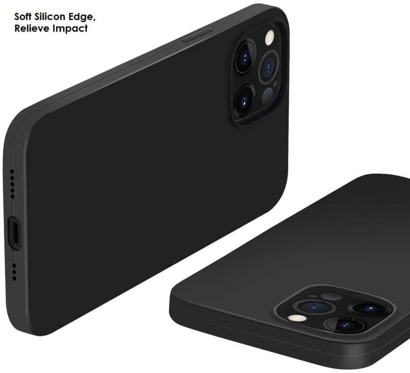 Memumi Shockproof Liquid Silicone Gel Back Cover for Apple iPhone 14 Pro Max-Black view 7