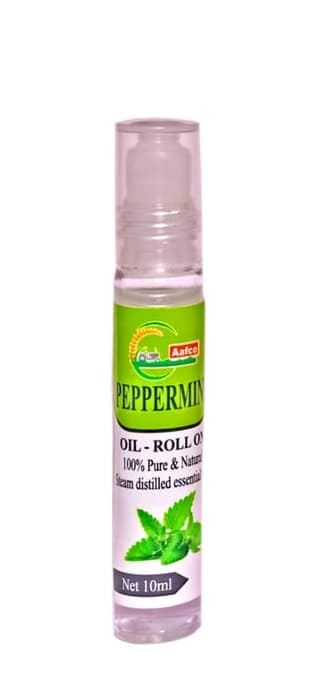 Aafco 100% Pure & Natural Peppermint Oil Roll-On, Steam Distilled, 10ml