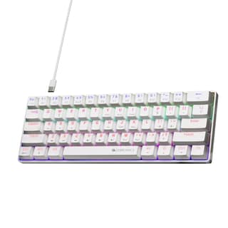 Zebronics Mechanical Keyboard, Silent Linear Red Switches, 61 Keys Layout, 26 Key Anti Ghosting, Double Shot Keycaps, 17 LED Modes, Media Controls, 1.5m Cable (Max Ninja 61, White) Zebronics Mechanical Keyboard, Silent Linear Red Switches, 61 Keys Layout