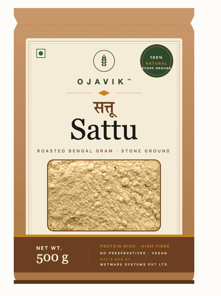Ojavik Sattu Roasted Bengal Gram Powder 500g
