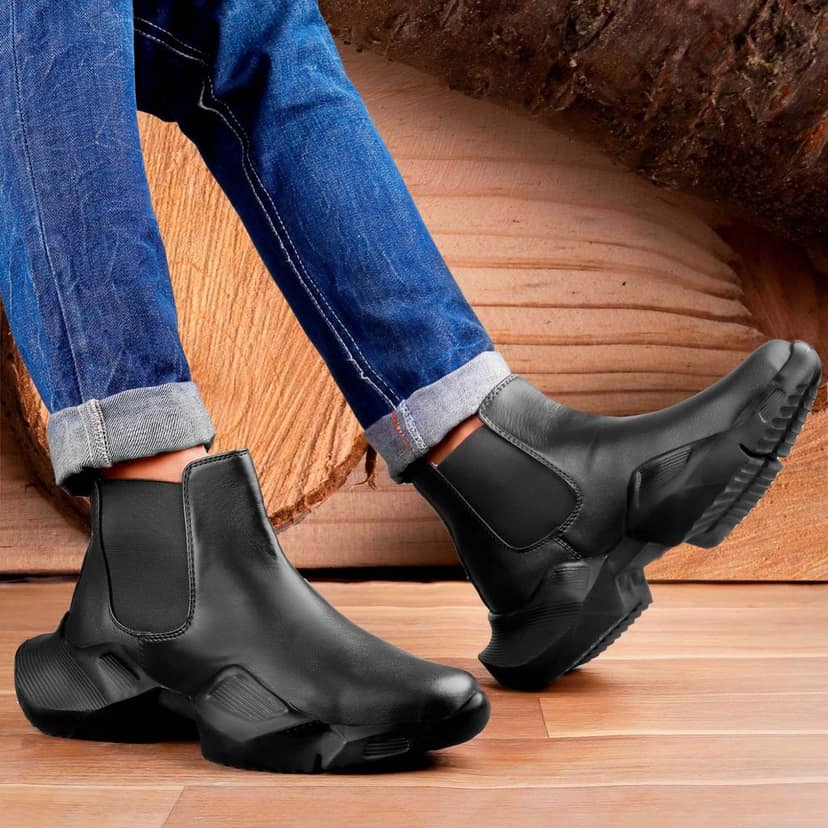 Bxxy's Faux Leather Comfort Wear Premium Chelsea Boots for Men view 3