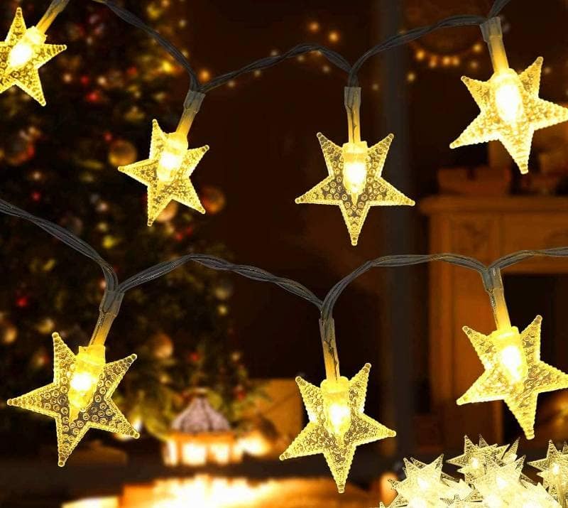 Star Shaped LED Curtain String Lights (Warm White) | Festive Decorative Lighting | Home & Party Decor view 6