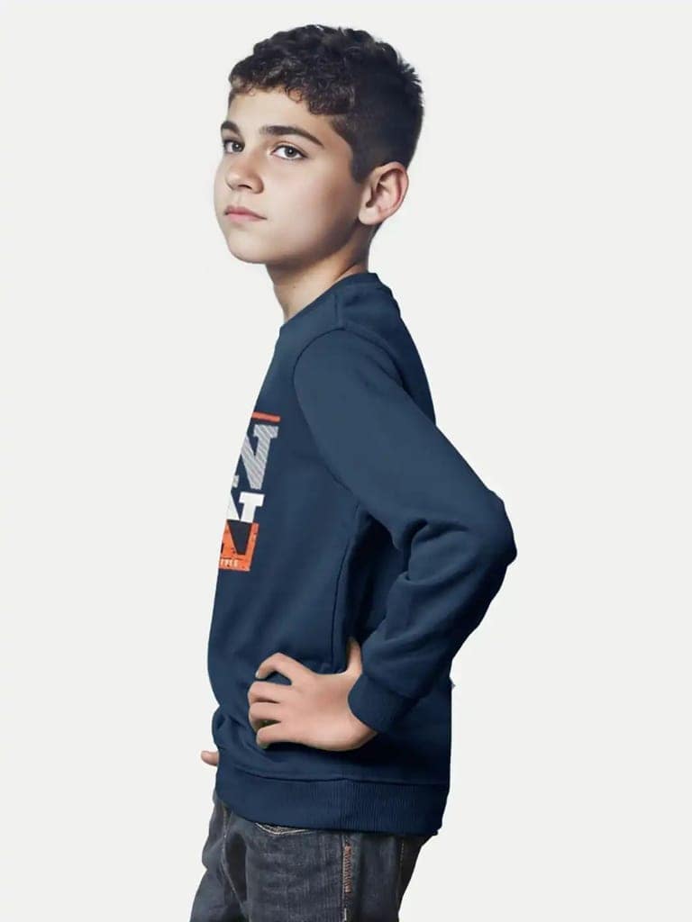 Teen Boys Navy Graphic Printed Sweatshirt view 2