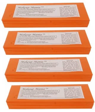Makeup Mania Hair Removal Waxing Strips 280 Strips (4 Pkts x 70) Non-Woven Body Wax Strips (Orange)