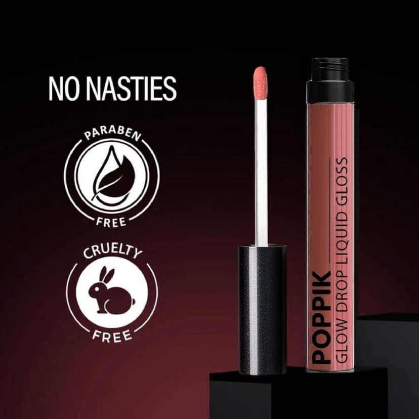 POPPIK Liquid Gloss Lipstick for Women | High Shine, Non Sticky, Moisturizing Lip Color | Smooth Glossy Finish | Party & Everyday Wear Lip Gloss, Ideal for Wedding, Casual Outings, Gifting, 2ML view 4