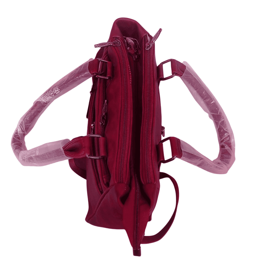 Women's Red Handbag with Detachable Strap view 2