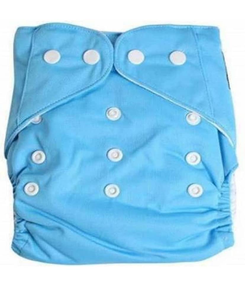 AURAPURO Reusable Baby Infant Cotton Cloth Washable Diaper Nappies(2 DIAPERS WITH 2 FIVE LAYER MICROFIBER INSERTS) view 2