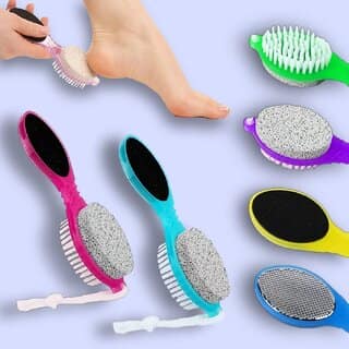 4-in-1 Foot Pedicure Brush with Pumice Stone Callus Remover