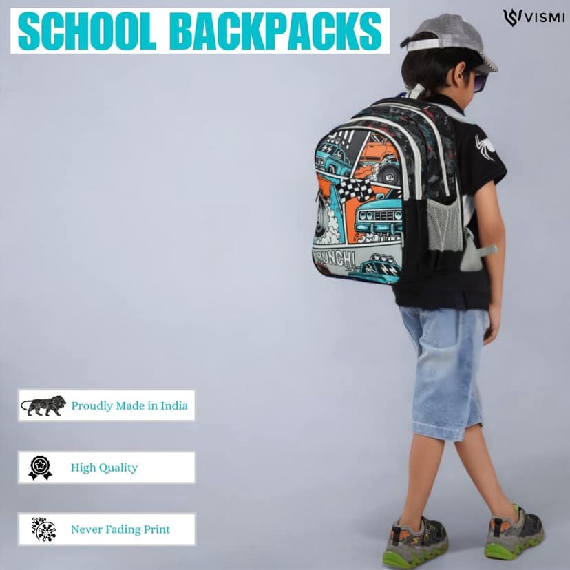 VISMIINTREND School Backpack Bags for Kids | School Bags | Water Resistant | Casual | Picnic | Travel | 5 to 10 Years School Backpack | Bag for Boys | Girls view 4