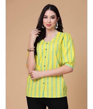 GOD BLESS Women Striped Cotton Shirt ( Multicolor )