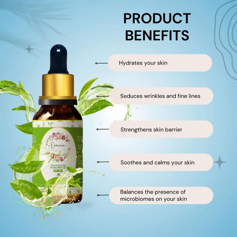 Orancia Face Serum for Intense Hydration, Glowing Skin & Fine Lines | Daily Hydrating Face Serum For Women & Men with Dry, Normal & Oily Skin | 30 ml view 3