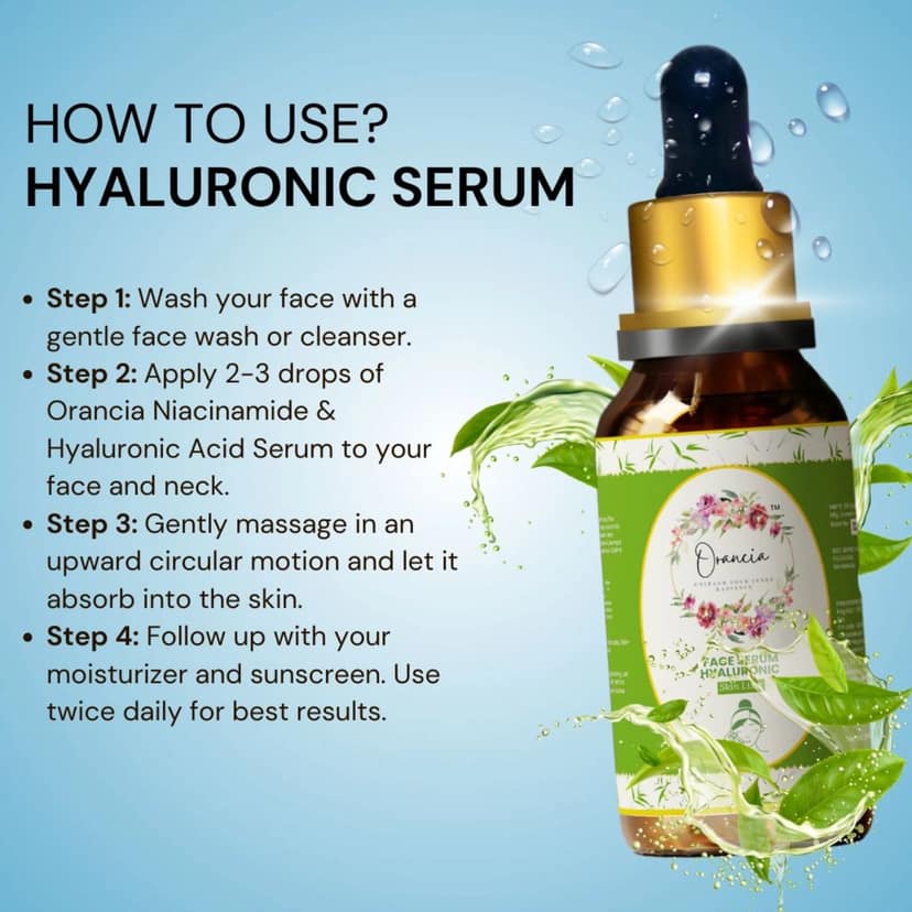 Orancia Face Serum for Intense Hydration, Glowing Skin & Fine Lines | Daily Hydrating Face Serum For Women & Men with Dry, Normal & Oily Skin | 30 ml view 6