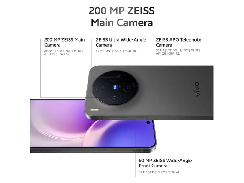 Vivo X300 5G Smartphone (12GB RAM, 512GB Storage) Sleek Design, 5G Speed & Reliable Performance - Elite Black view 3