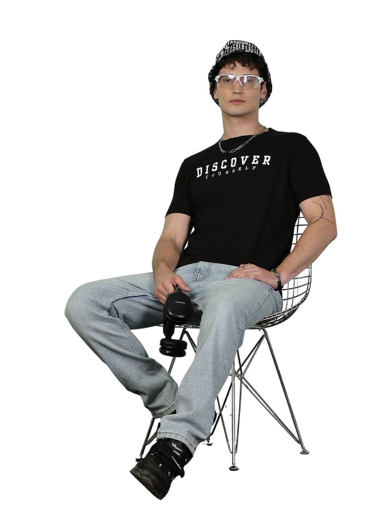 Cotton Black Discover T-Shirt view 5
