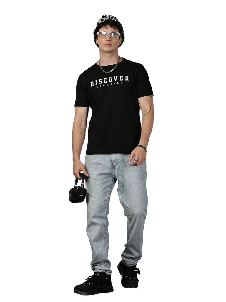 Cotton Black Discover T-Shirt view 6
