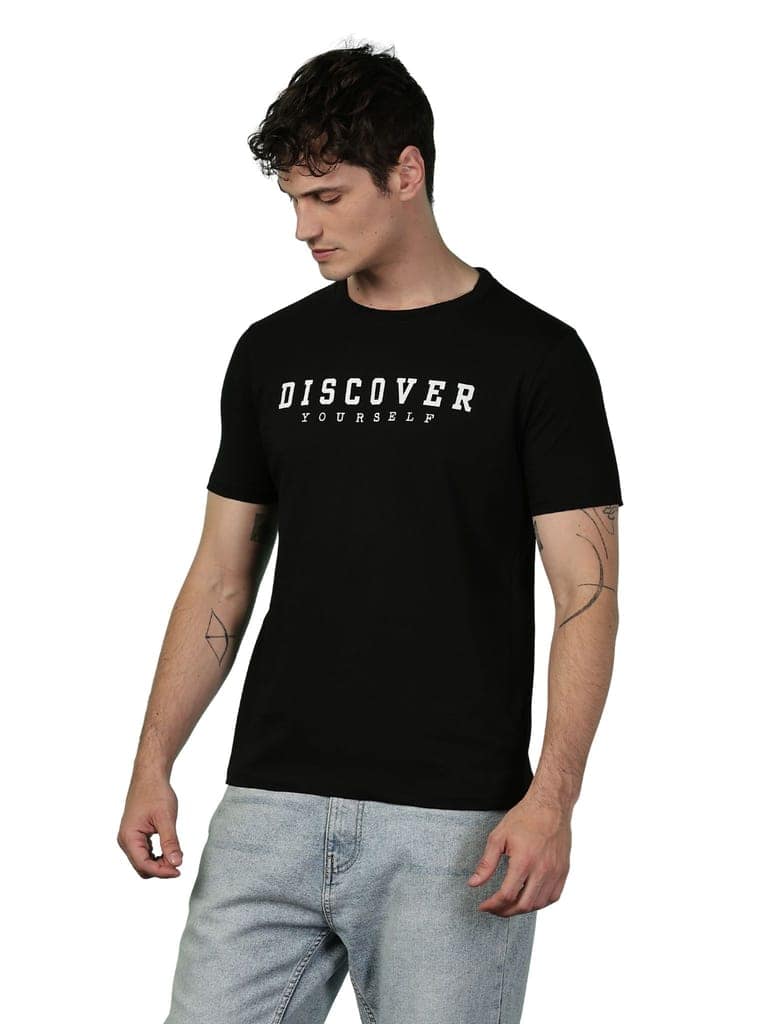 Cotton Black Discover T-Shirt view 7