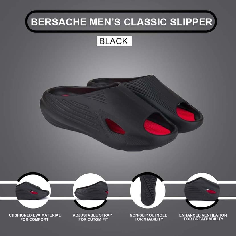 Bersache Extra Soft Classic Casual with Back Strap Regular wear with Ultra Soft & Flexibility Technology Slipper for Men's view 5
