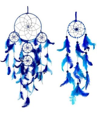 Lucky Traders Feather Blue Dream Catcher - Pack of 2 ( X cms )