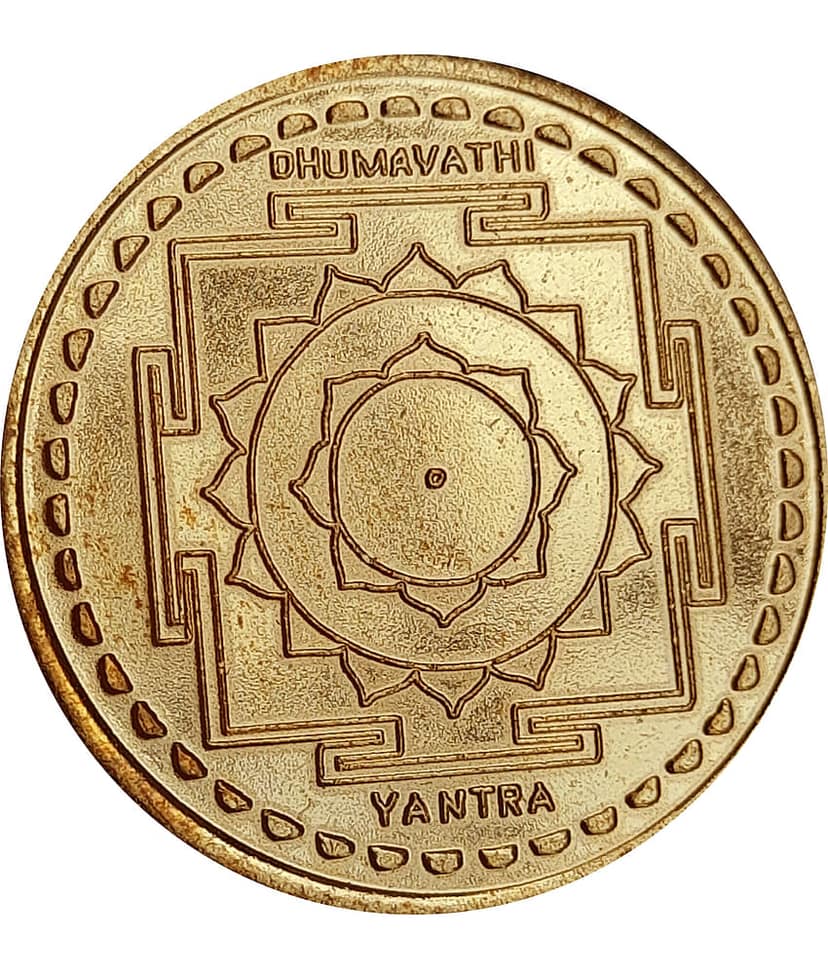 Sri Bakthi Today Dhumavati Yantra Chakra Das Mahavidya Copper Coin