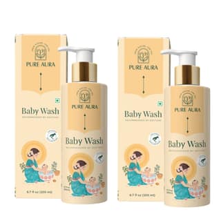 Pure Aura Baby Body Wash 100 ml | Infused with 12 Ayurvedic Herbs | Tear-Free & Gentle Formula | Natural Hydration for Baby's Skin | Doctors Recommended | Vegan, Cruelty-Free | Safe for Newborns & Kids
