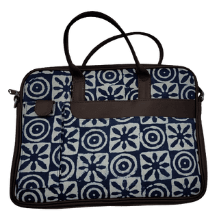 Nirjhari Crafts Leather and Fabric Laptop Bag