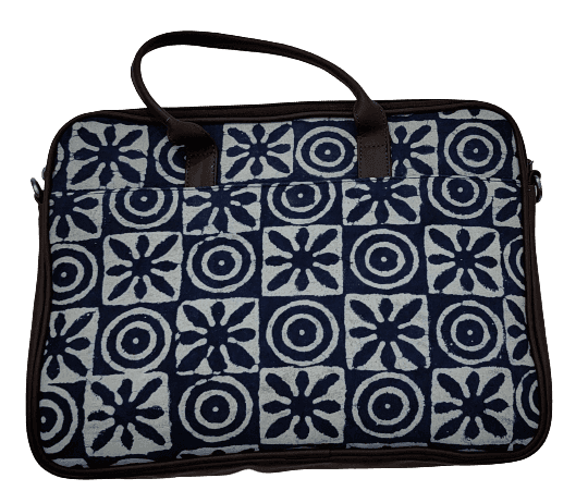 Nirjhari Crafts Leather and Fabric Laptop Bag view 3