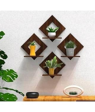 Arpita Crafts Wood Wall Sculpture Black - Pack of 1
