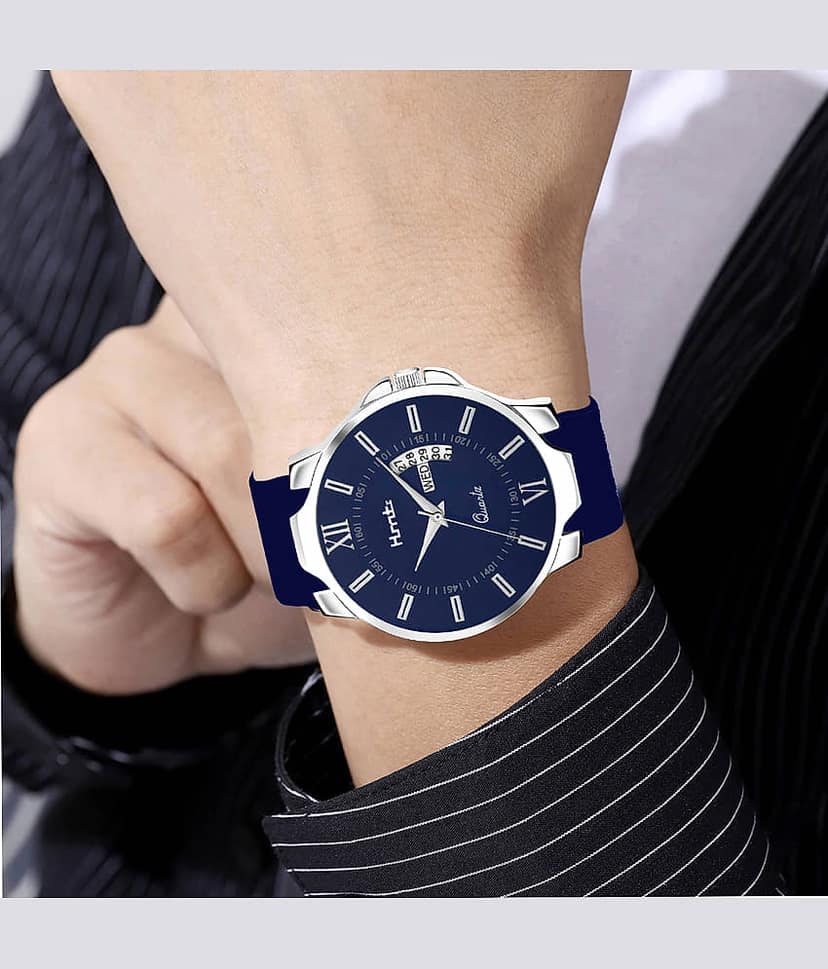 HMTr Blue Silicon Analog Men's Watch view 2