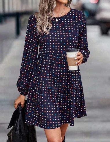 Playful Dots: Women's Keyhole Back Summer Dress view 4