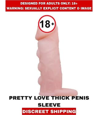 MALE ADULT PENIS PRETTY LOVE SMOOTH THICK SILICON EXTENDER SLEEVE For men
