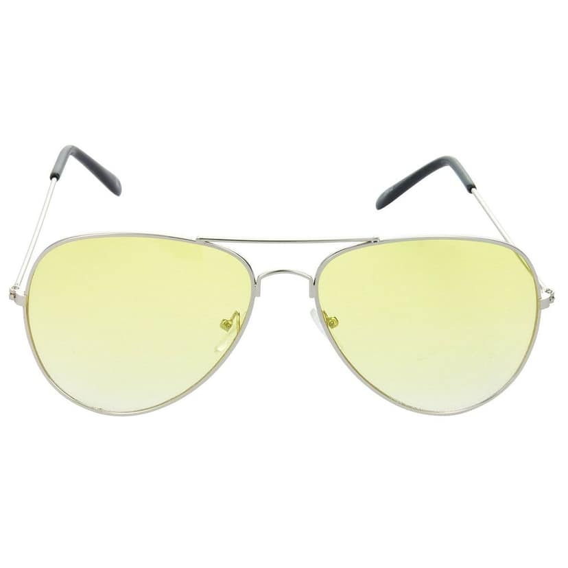 HRINKAR Men Women Boys & Girls Pilot Sunglasses Black & Silver Frame, Yellow & Yellow Lens (Medium) Pack of - 2 view 3